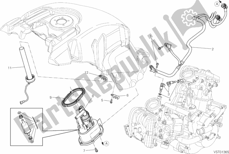 Alle onderdelen voor de Benzine Pomp van de Ducati Diavel FL Brasil 1200 2015